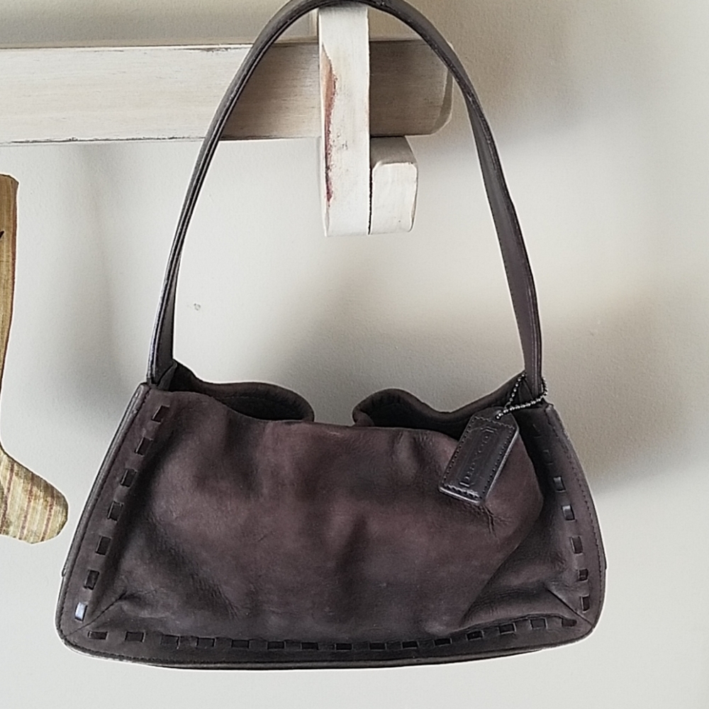 Vintage Coach Suede Shoulder Bag